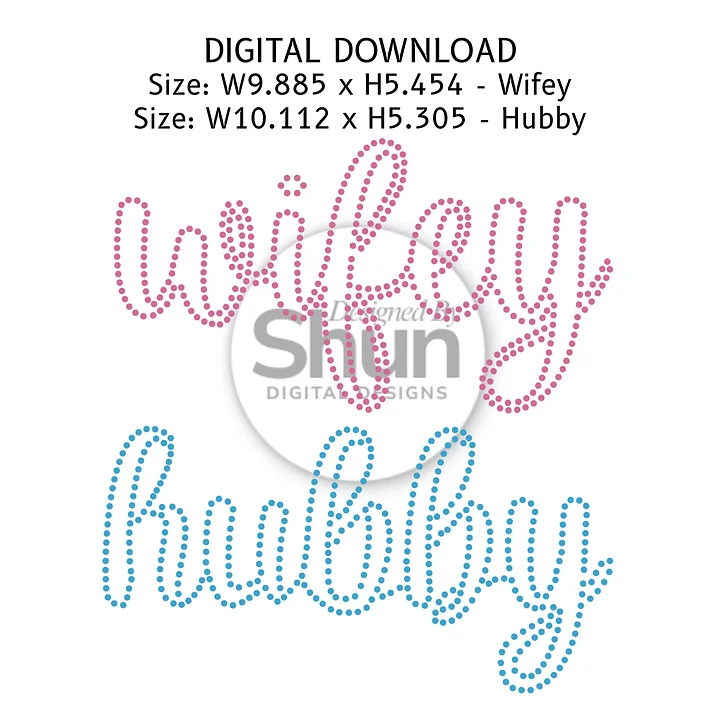 Wifey Hubby | SS10 Rhinestone Template | Digital Download product image (1)