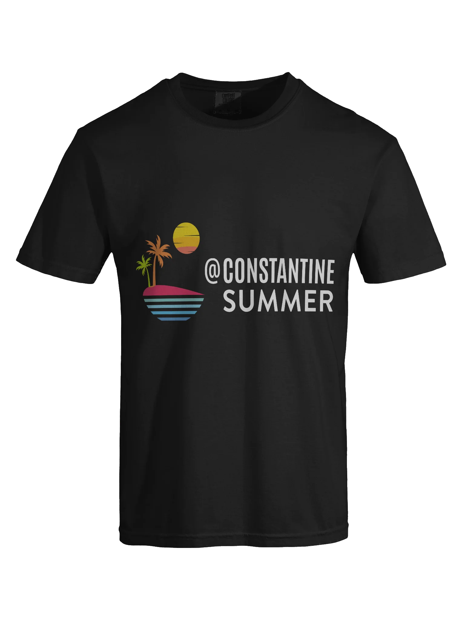 @CONSTANTINESUMMER: TROPICAL SUNSET VIBE T-SHIRT by Comfort Colors (black) product image (7)
