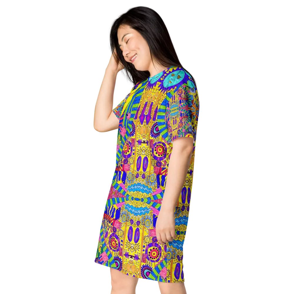 Abstract Colourful Doodle Ladies T Shirt Dress product image (7)