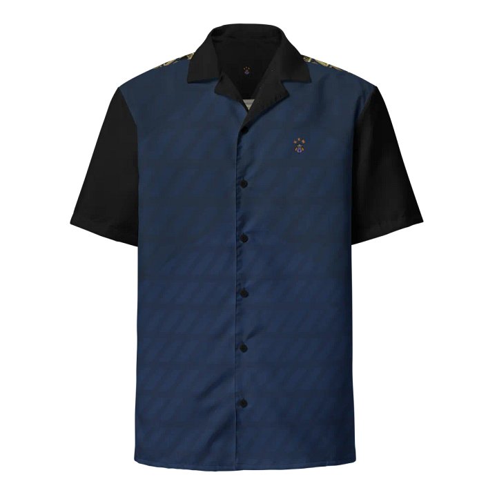 Blue Blessed by God Designer Logo in Back Button-up Shirt product image (2)