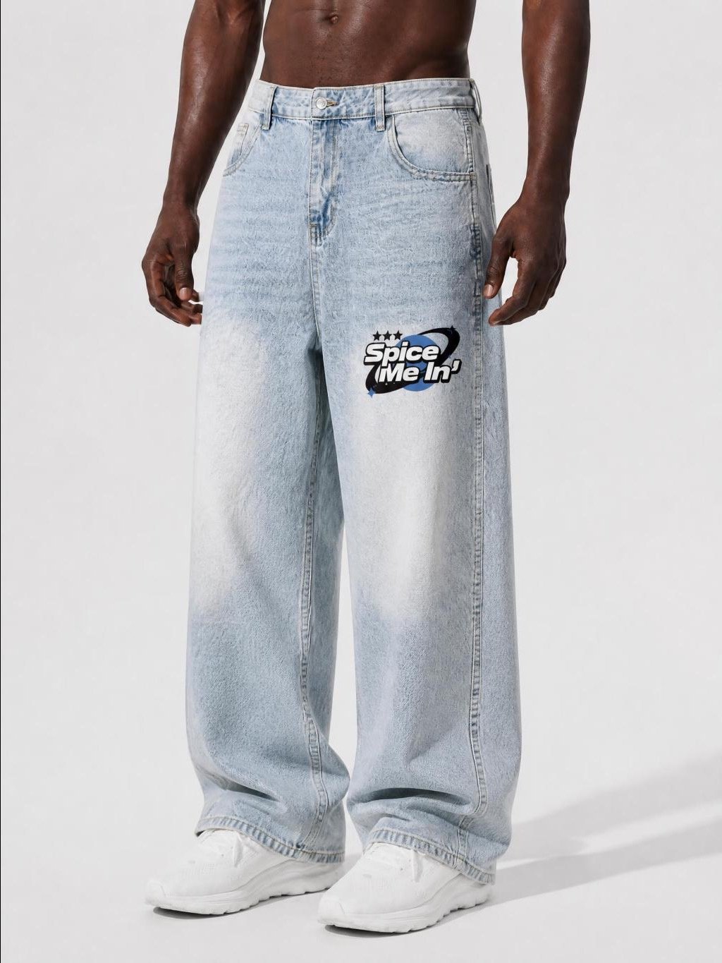 SPICE ME IN Men's Vintage Wash Sunfade Barrel Leg Jeans product image (3)
