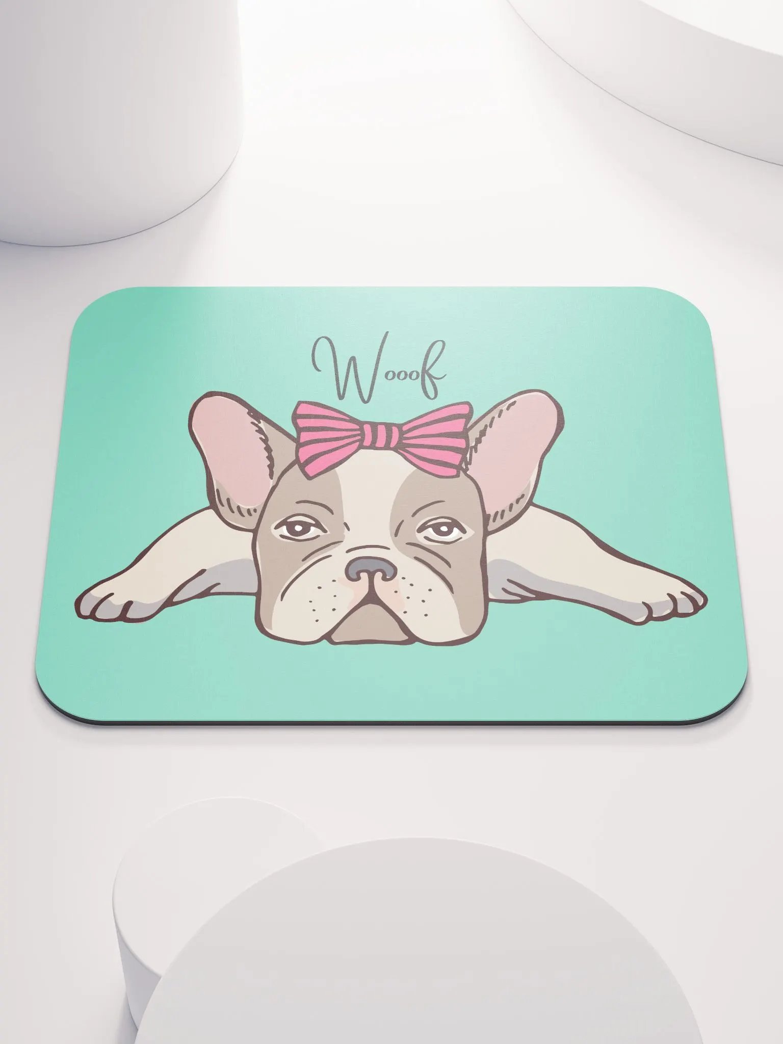 Girly French Bulldog Mouse Pad product image (3)
