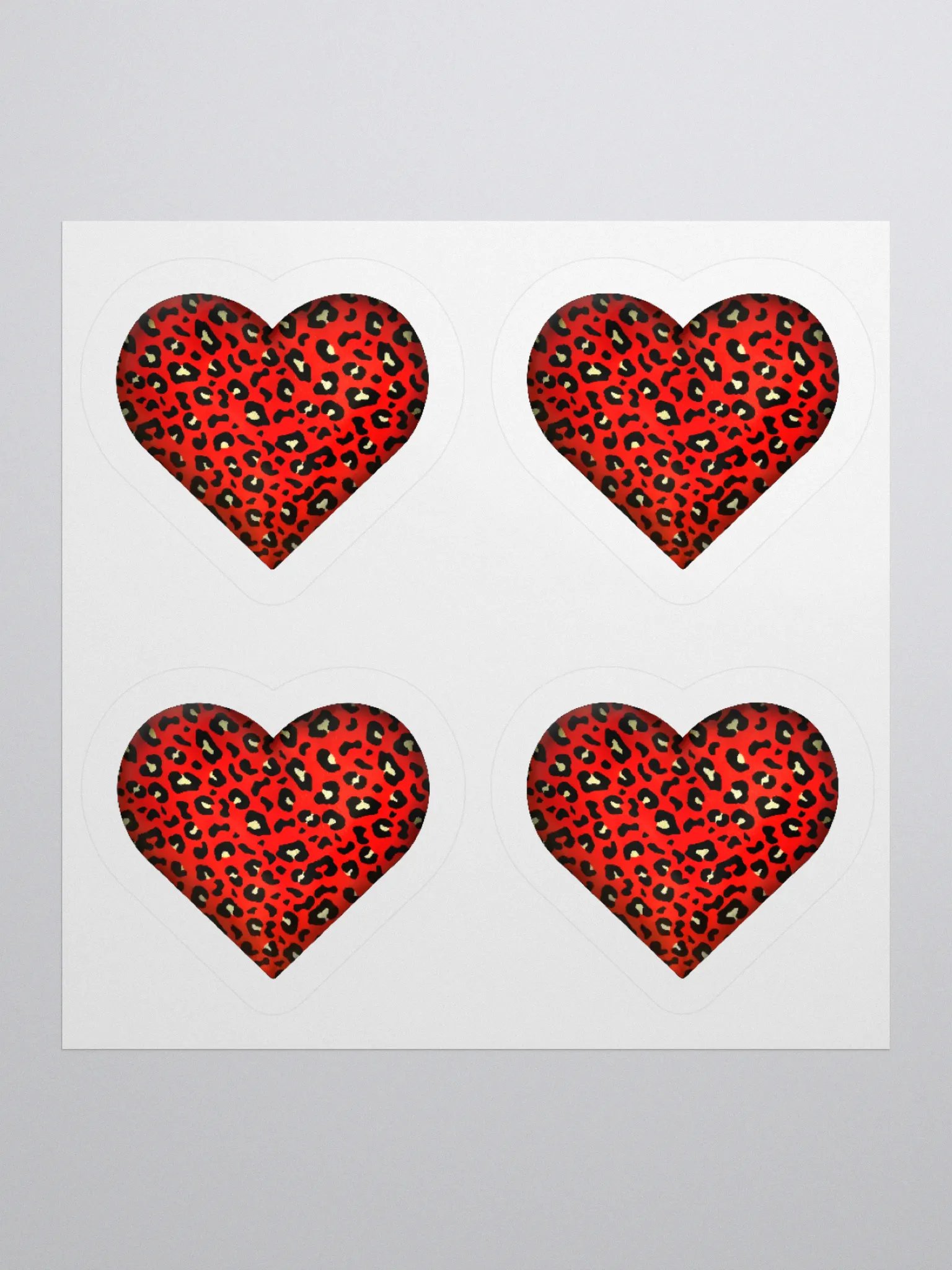 Leopard Skin Red Heart - Kiss Cut Sticker product image (1)