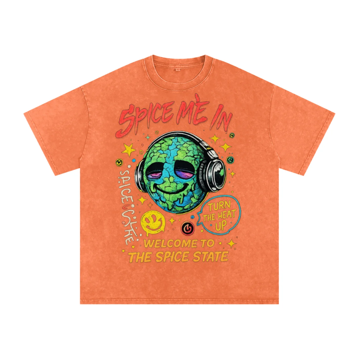 SPICE WRLD - Snow Washed Oversized Cotton T-Shirt product image (8)