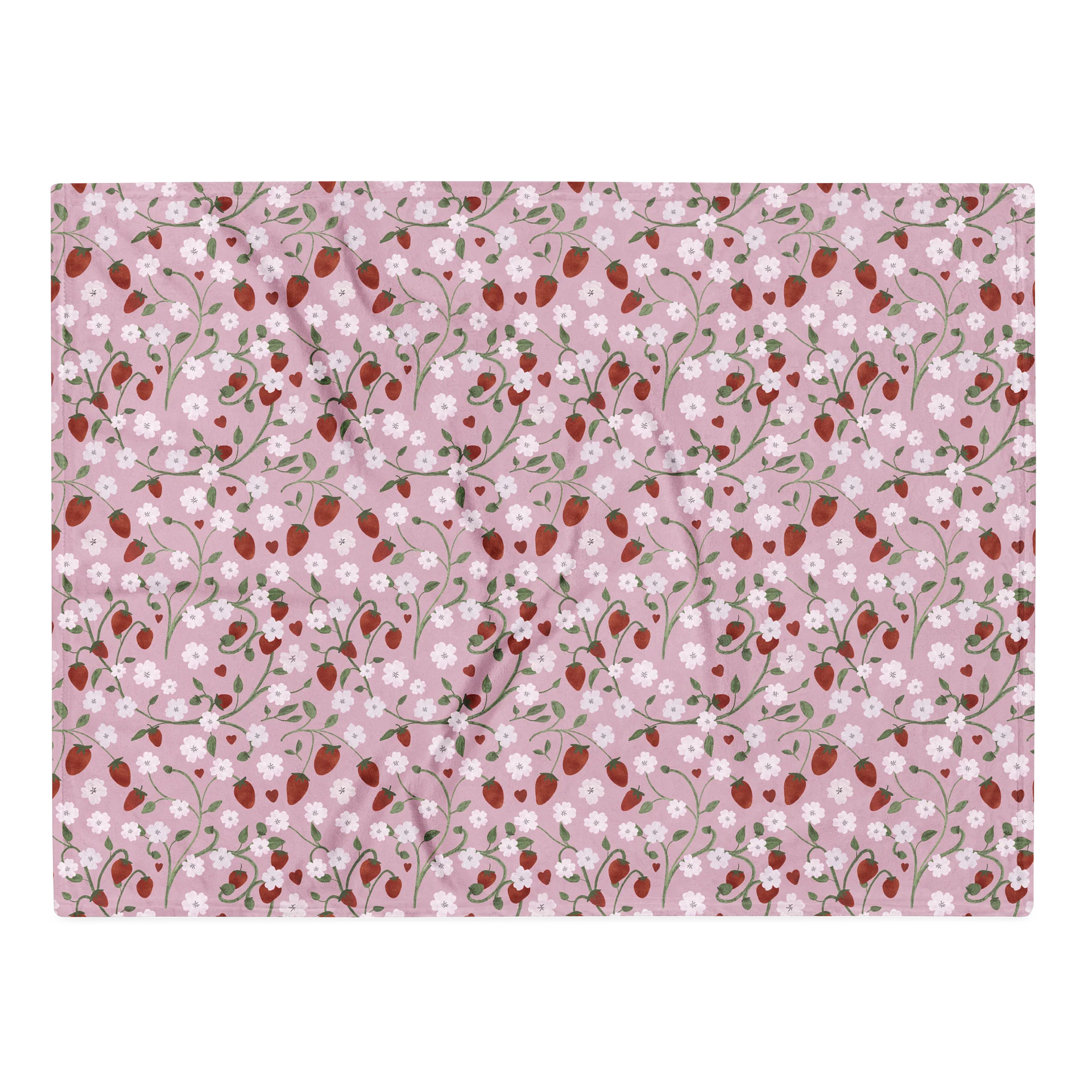 Strawberry Fields Forever Pink Throw Blanket product image (2)