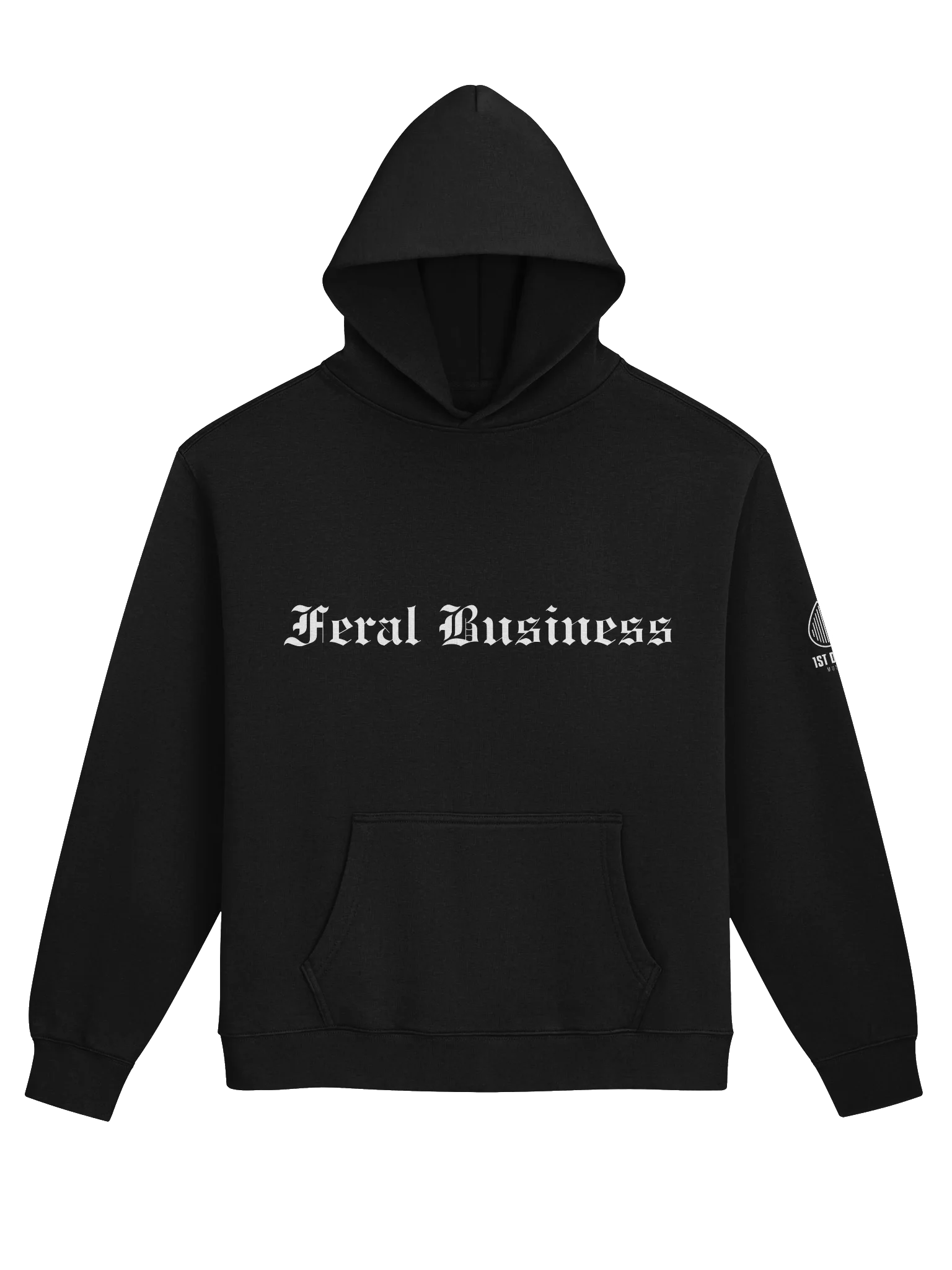 Feral Business - Old English Unisex Hoodie — view 2