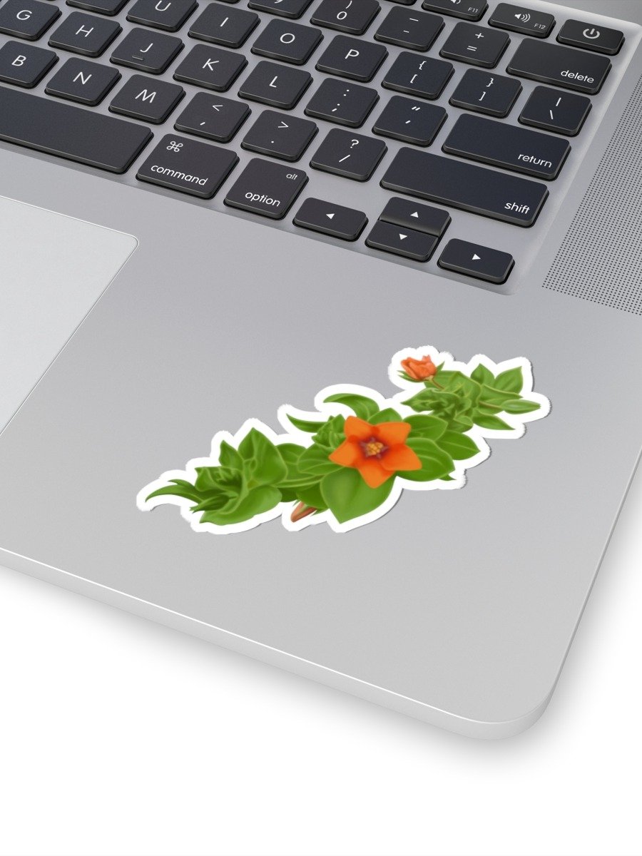 Orange Star Wildflower Vinyl Decal – Krita Airbrush Art Kiss-Cut Sticker product image (1)