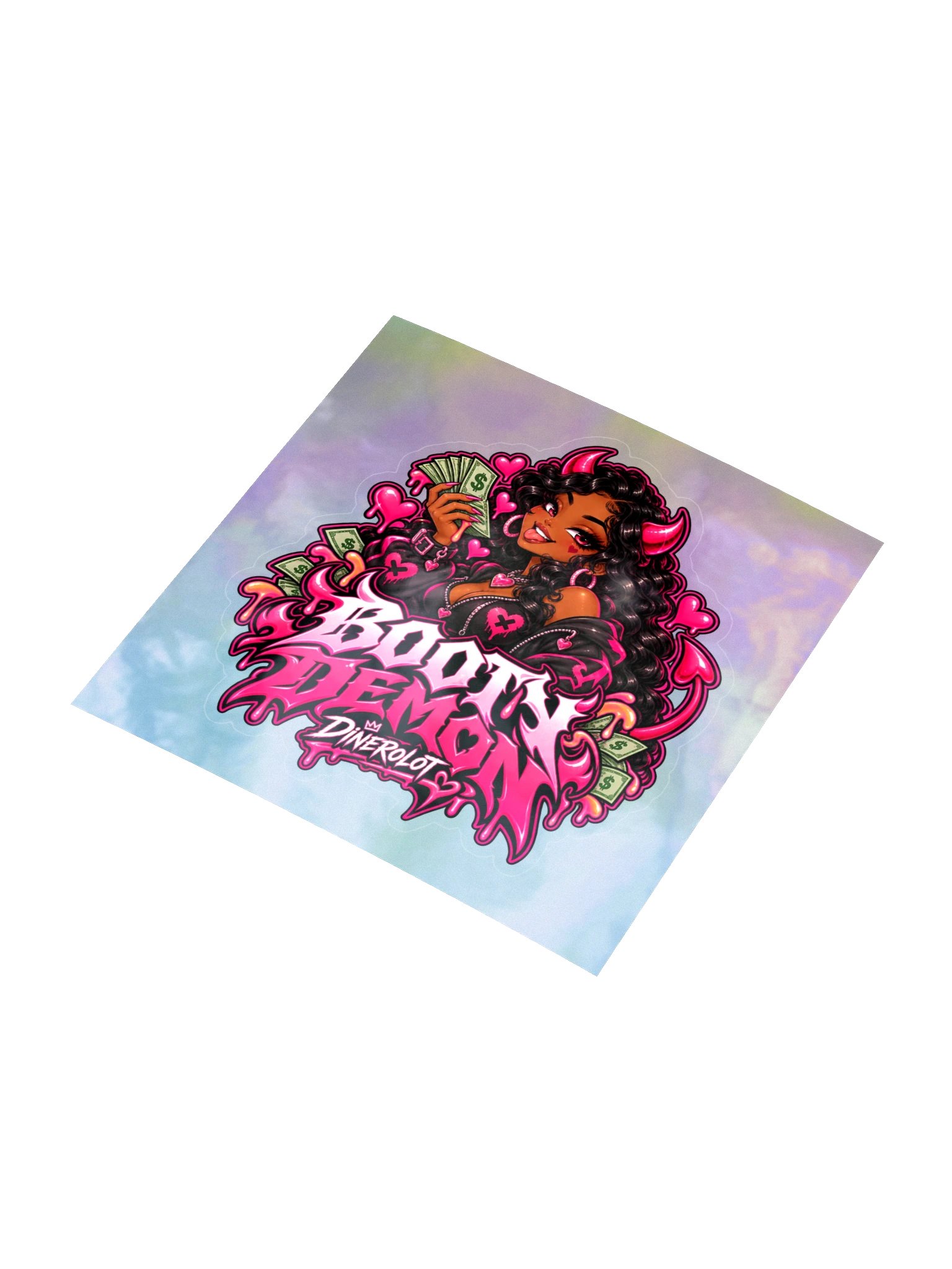 DINEROLOT Holographic Sticker Sheet - Black Hair product image (3)