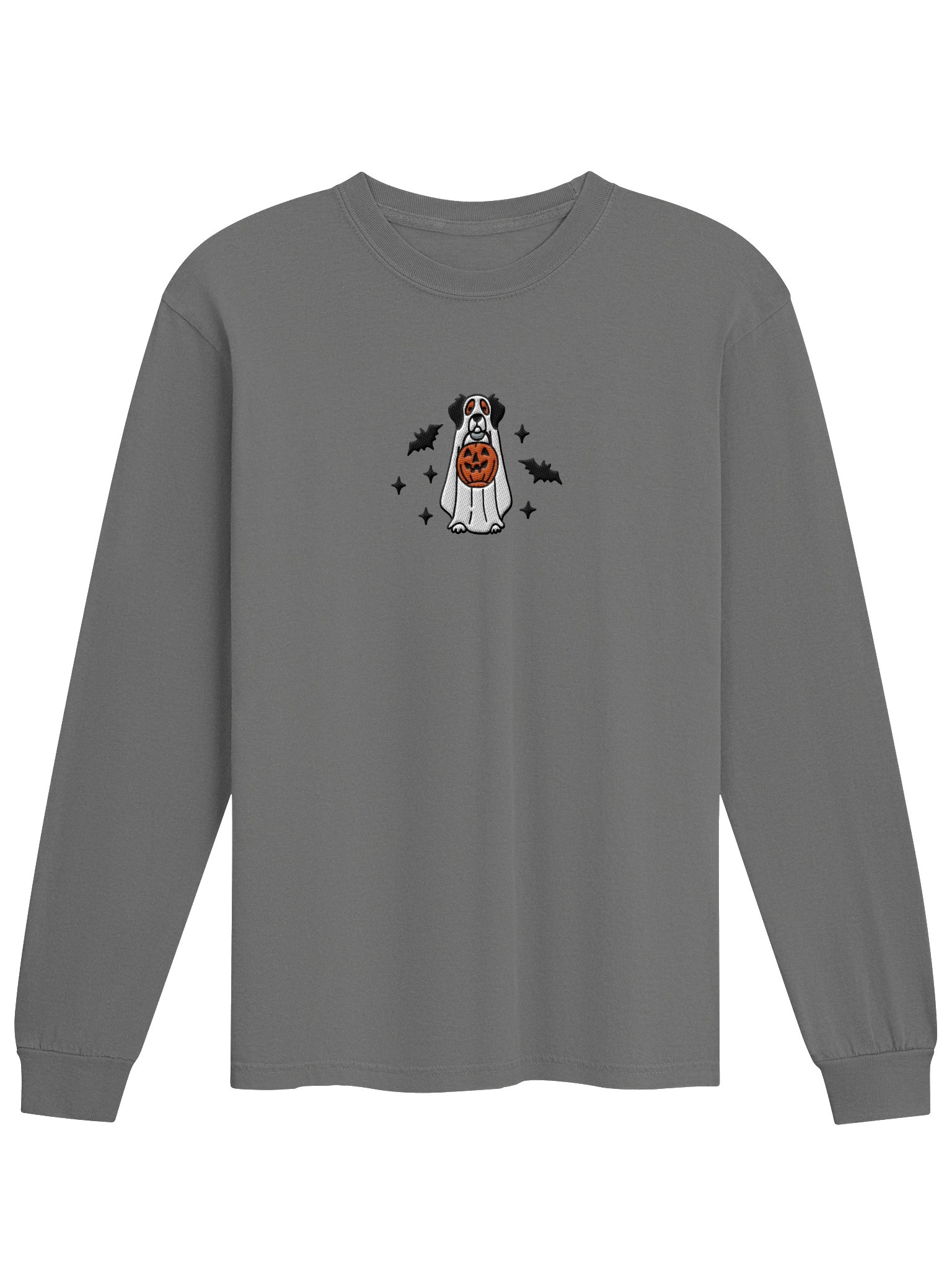 Halloween Brittany Spaniel(Tricolor) Embroidered Long-sleeved T-Shirt product image (4)