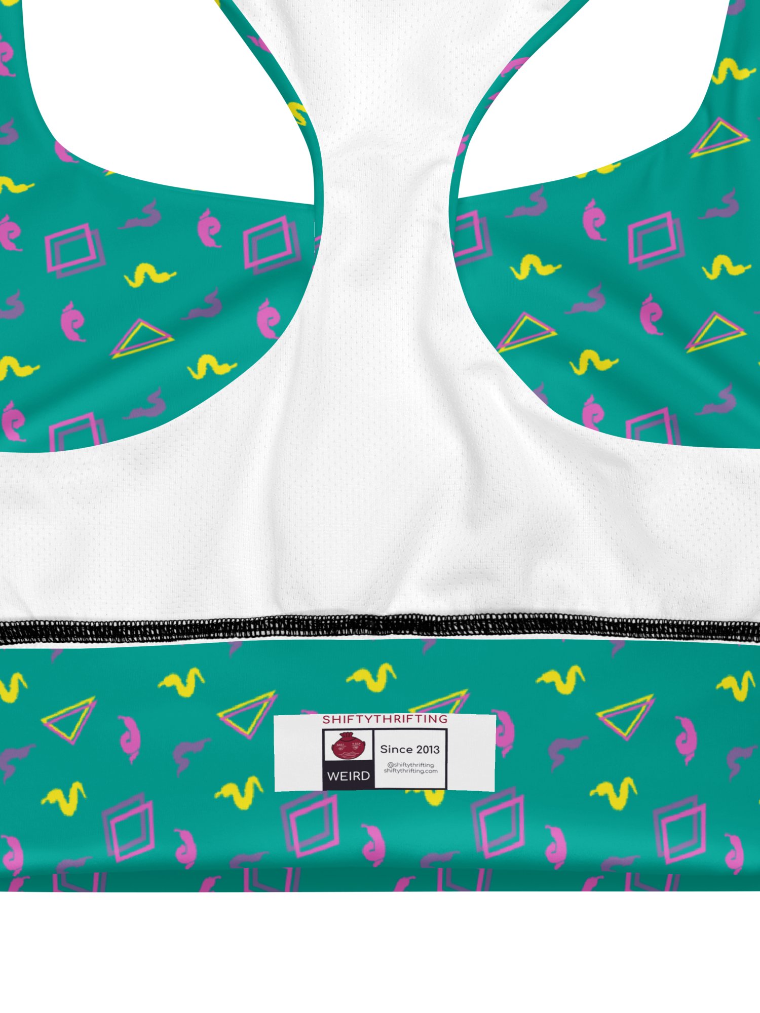 Oh Worm teal pattern sports bra product image (5)