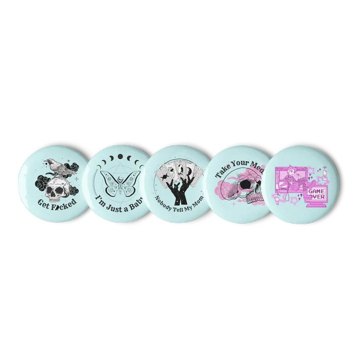 Pin Set of 5 (Blue Background) product image (2)