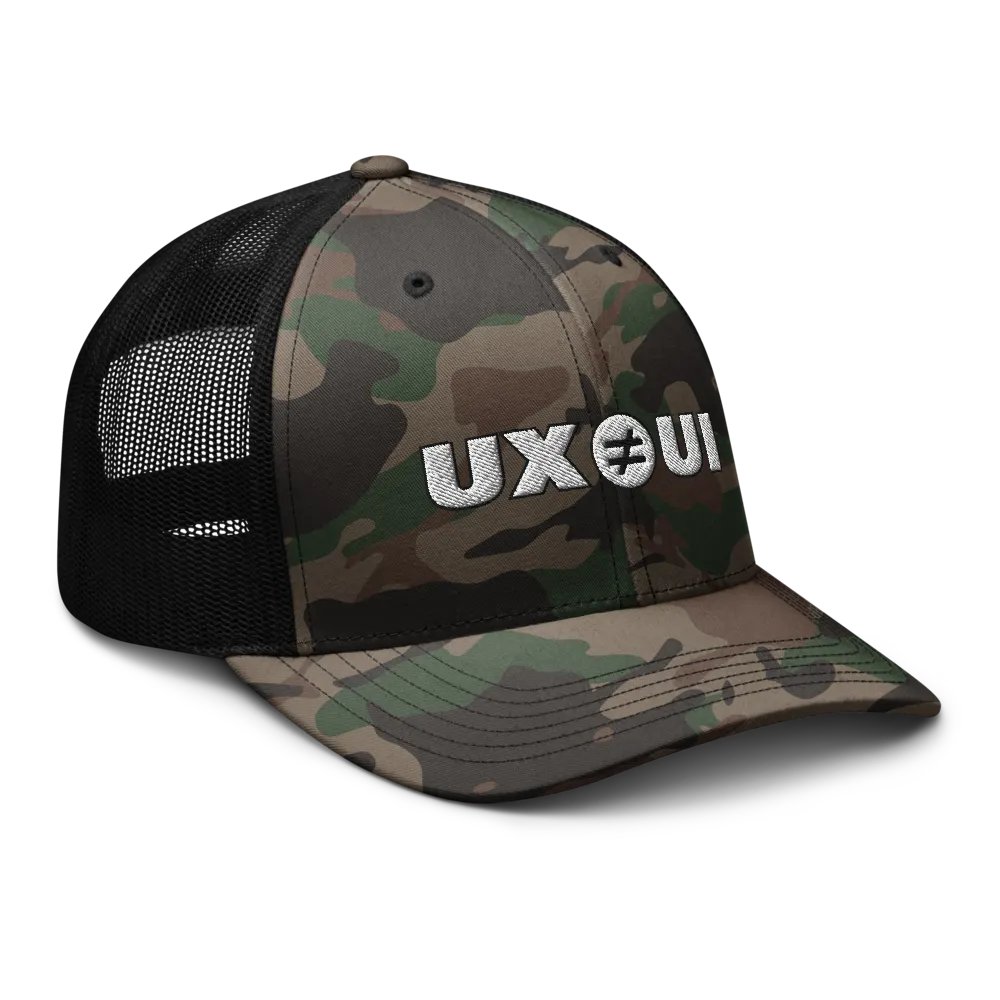 UX ≠ UI Camo Trucker Hat product image (6)