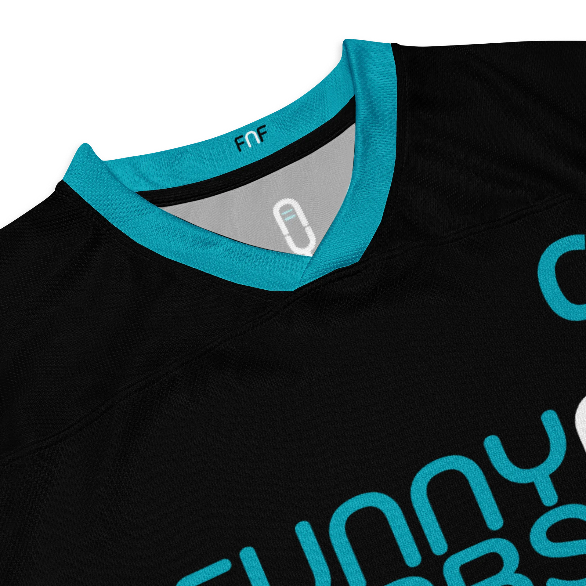 Funny N Farbsy Hockey Jersey (Black and Aqua) product image (3)