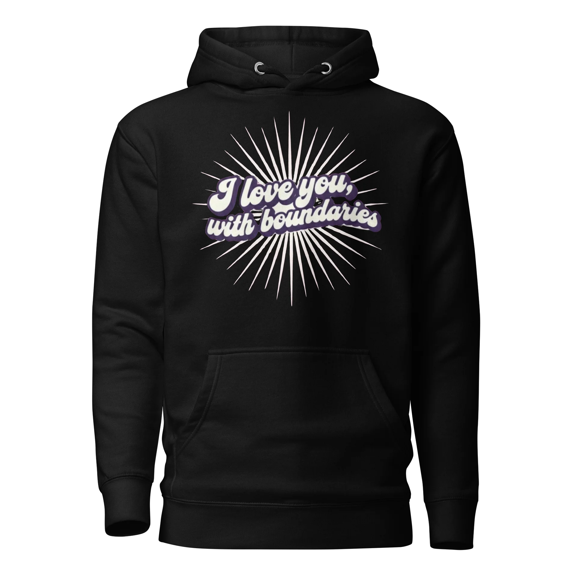 “I Love You With Boundaries” Black Unisex Hoodie product image (1)