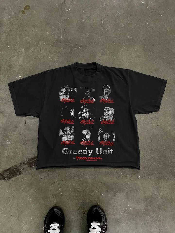 GREEDY UNIT Graphic T-Shirt Black product image (1)