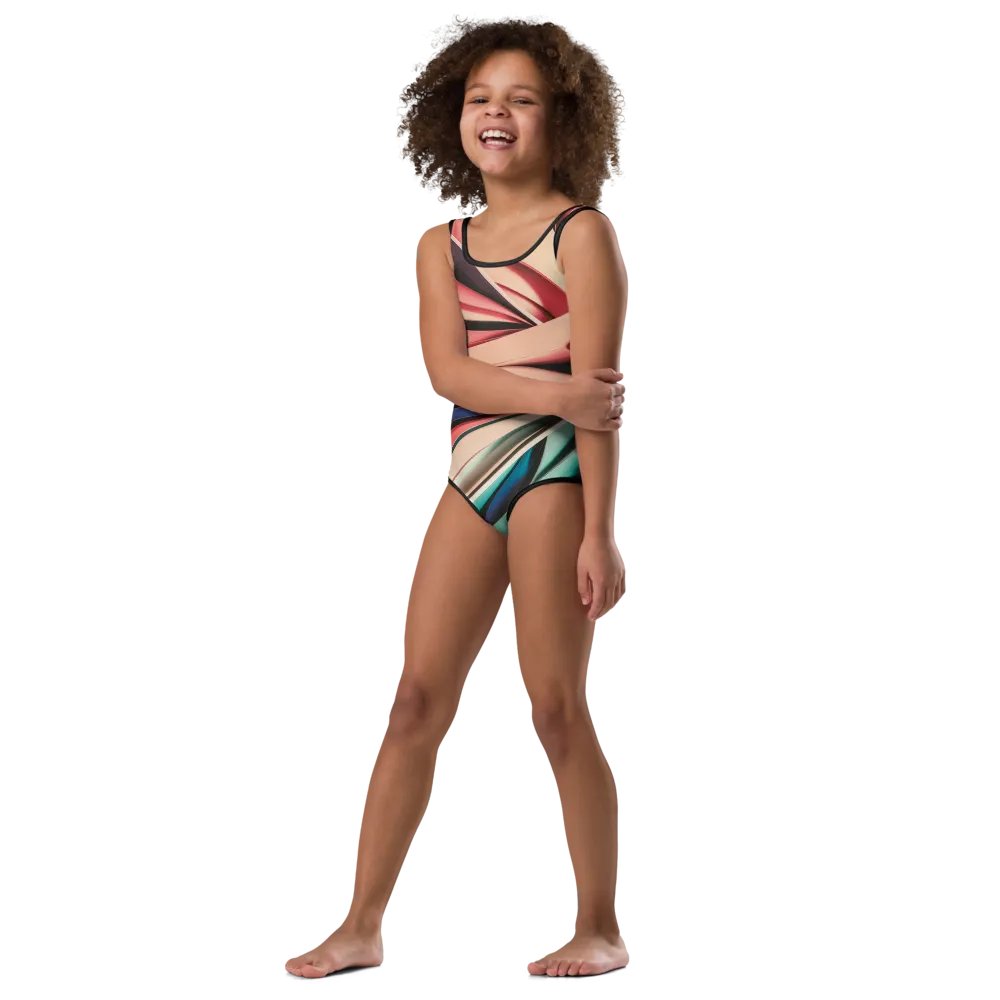 TDS Music Kids Abstract Swimsuit in Vibrant Colors (Sizes 2T-7) product image (1)