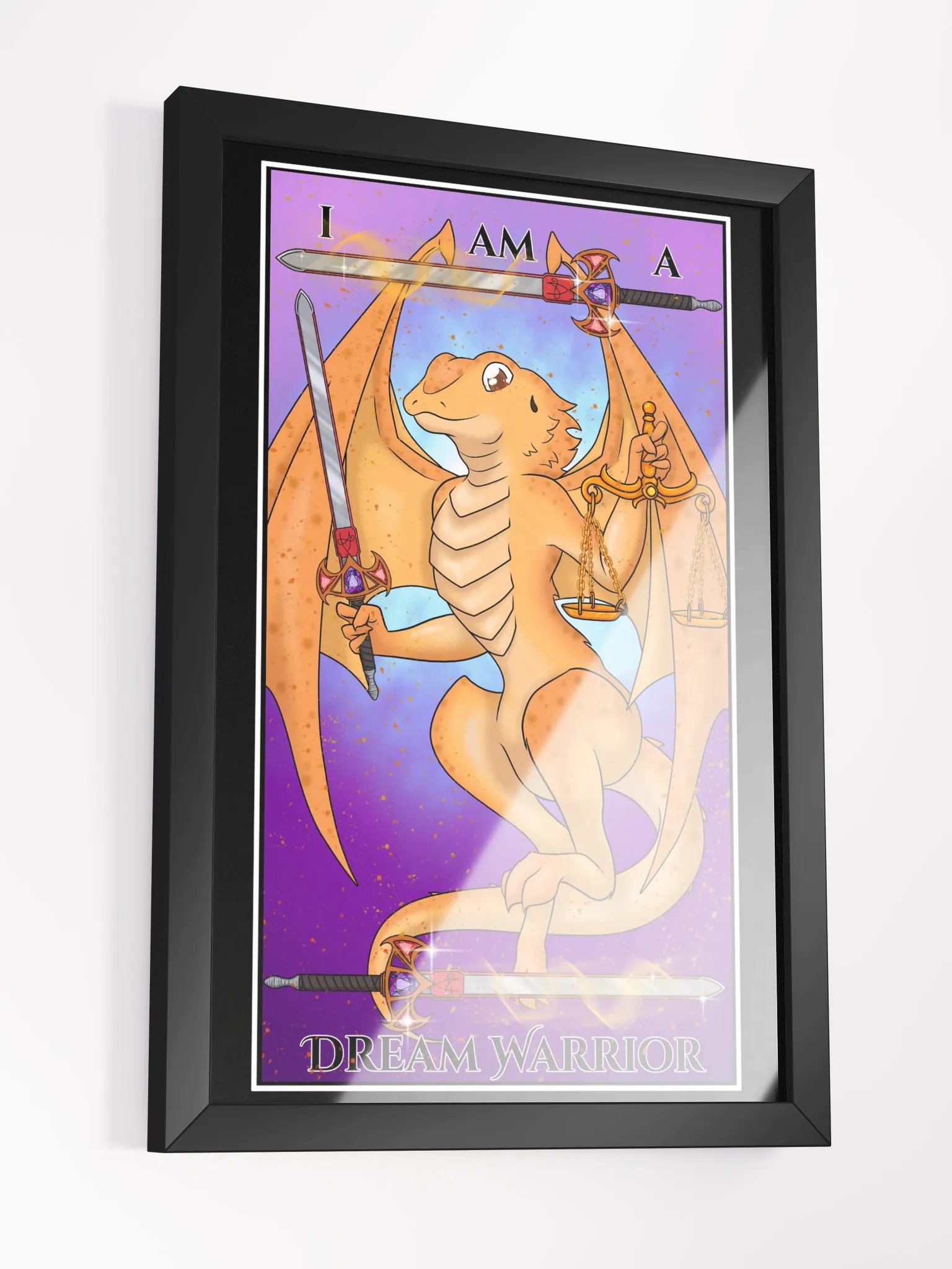 Day of the Dragon "Justice" Tarot Card Framed Poster product image (3)