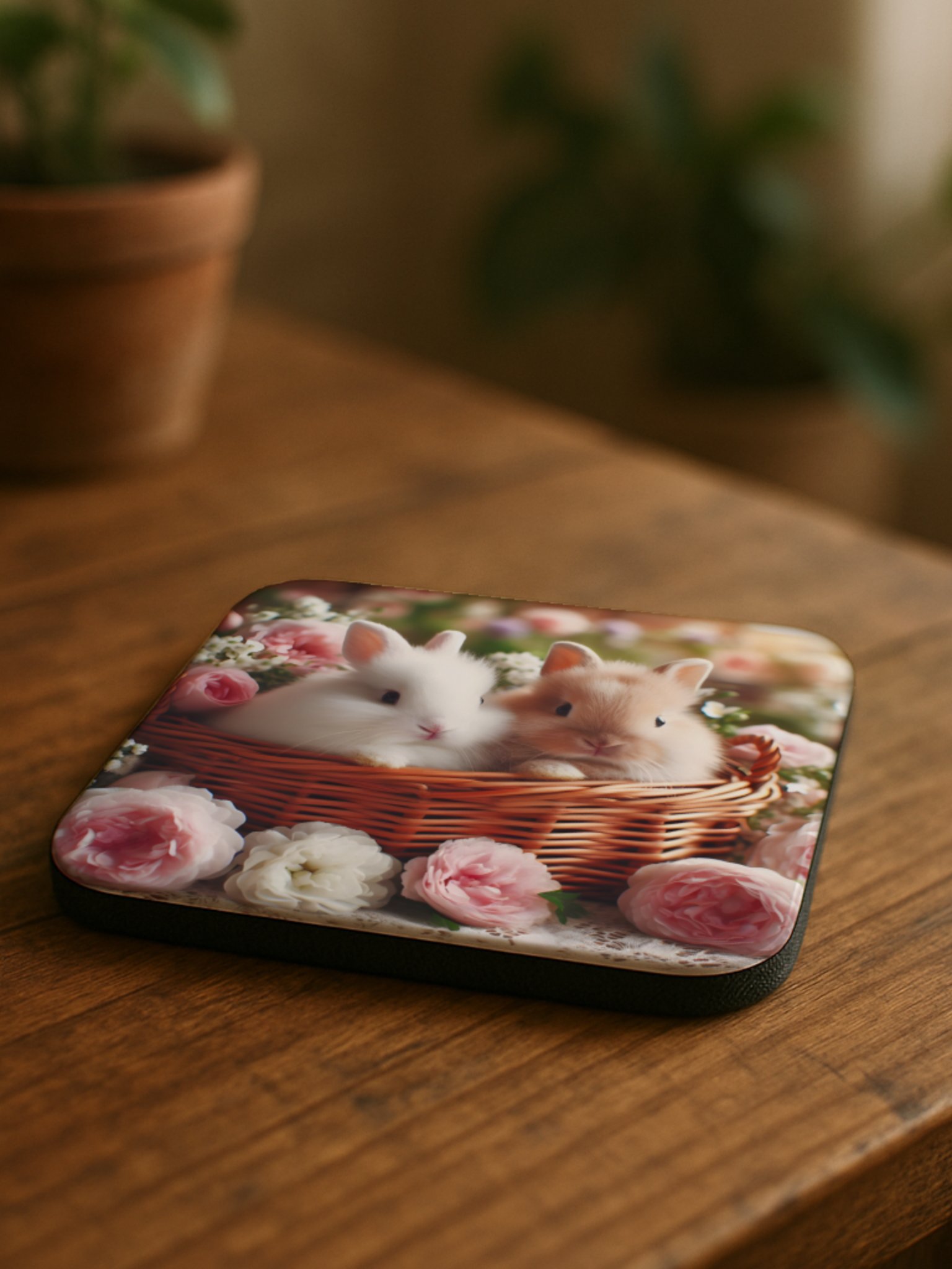 Rose Bunnies Cork Coaster product image (5)