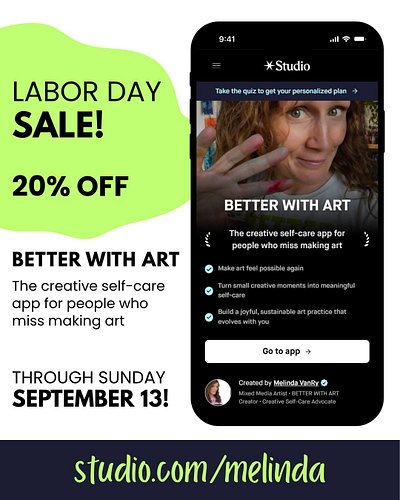 The BETTER WITH ART Creative Self-Care app meets you where you are, adapts to your shifting time and energy, supports you as ...