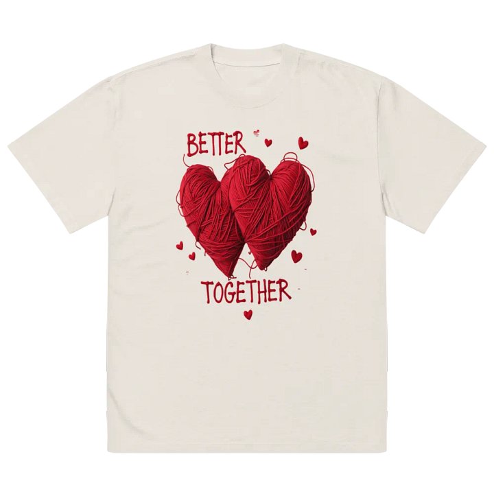 Better Together Heart-Shaped Yarn Art T-Shirt product image (8)