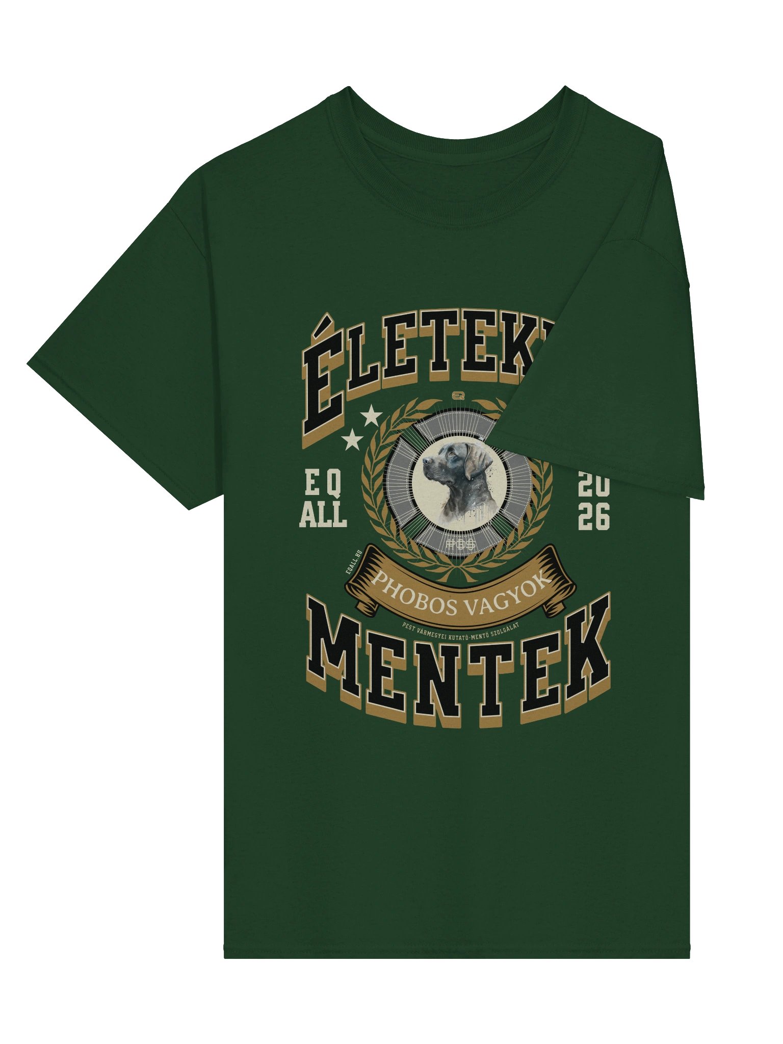 Életeket Mentek Phobos Vagyok_Unisex Pamut Póló_EQALL.hu® Originals_Mustár / Bézs / Fek. product image (41)