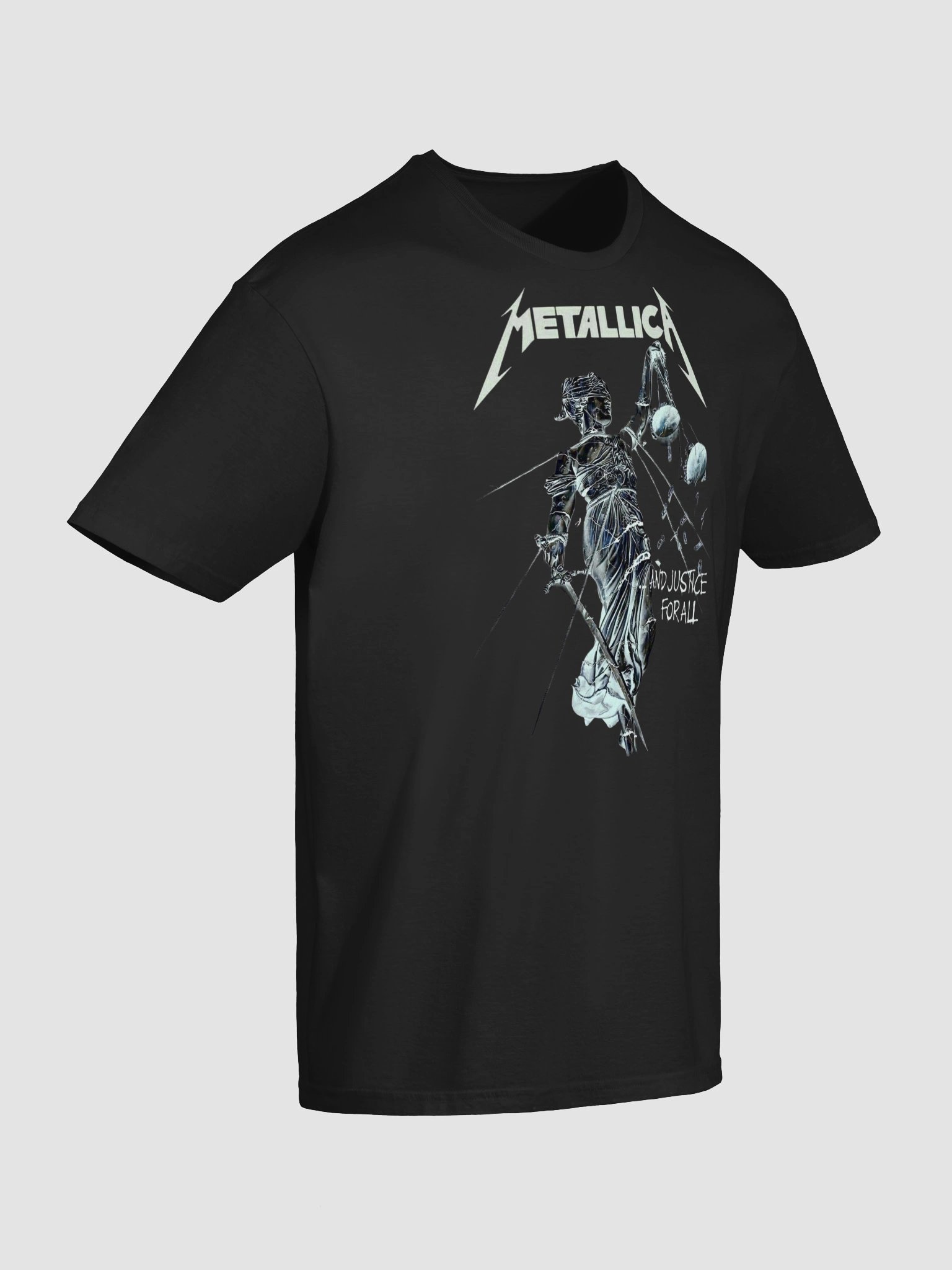 Metallica And Justice For All T-Shirt Lady Justice Album Art | Dark Grey Heavy Metal Graphic Tee | 1988 Thrash Metal Collector Shirt product image (8)