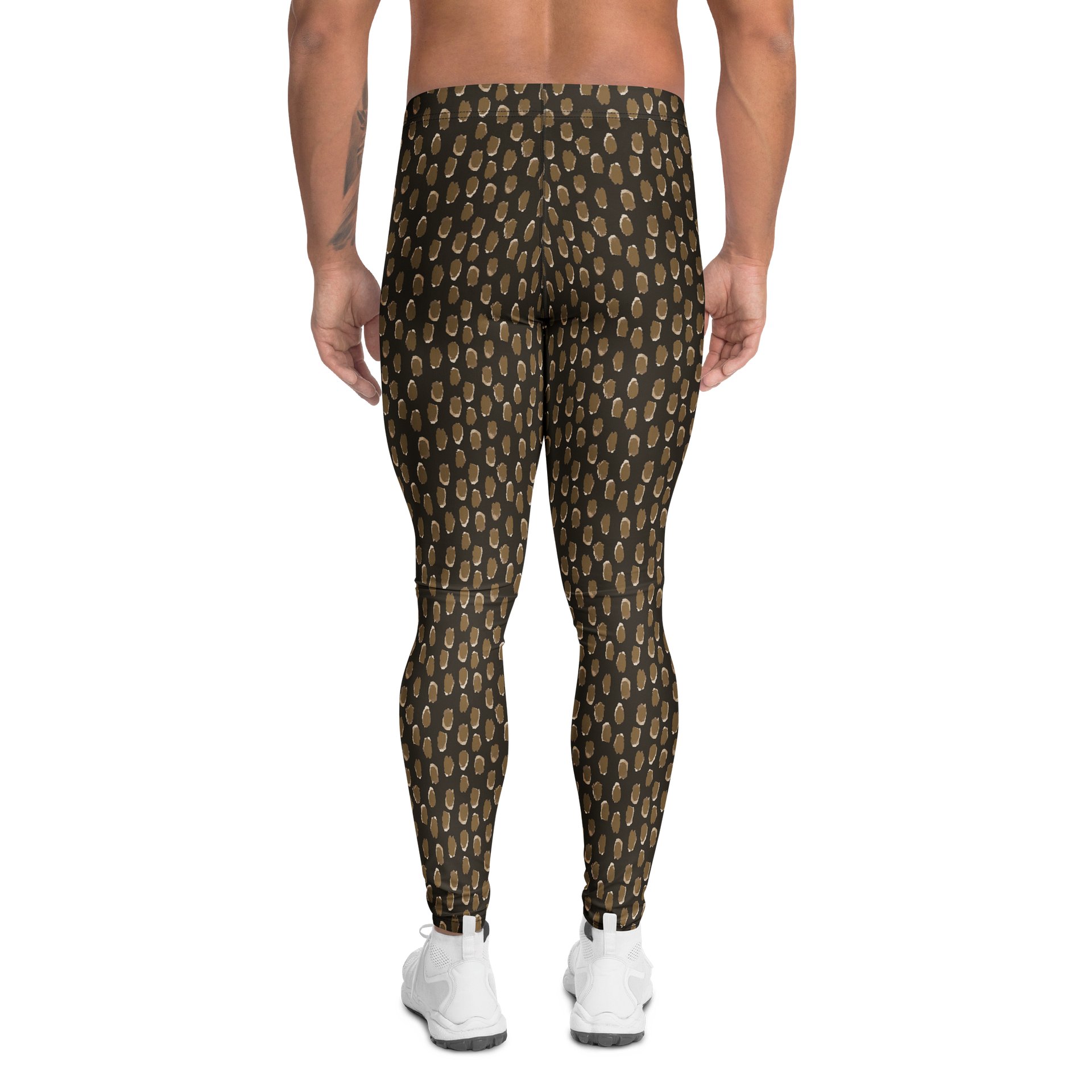 Watercolor Brown Spots Men's Athletic Leggings product image (2)