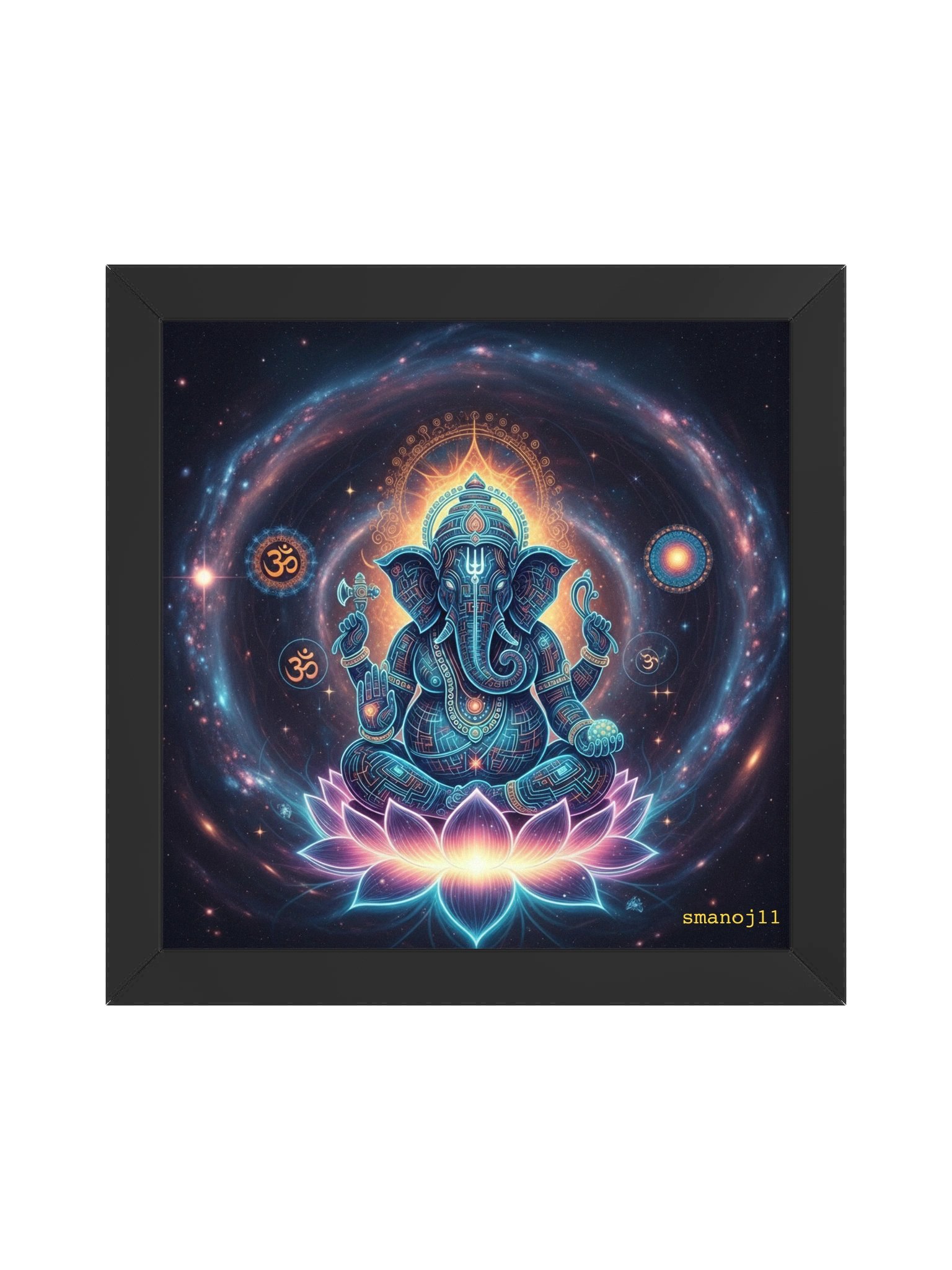 Cosmic Ganapati – Neon Nebula Ganesha Art product image (2)