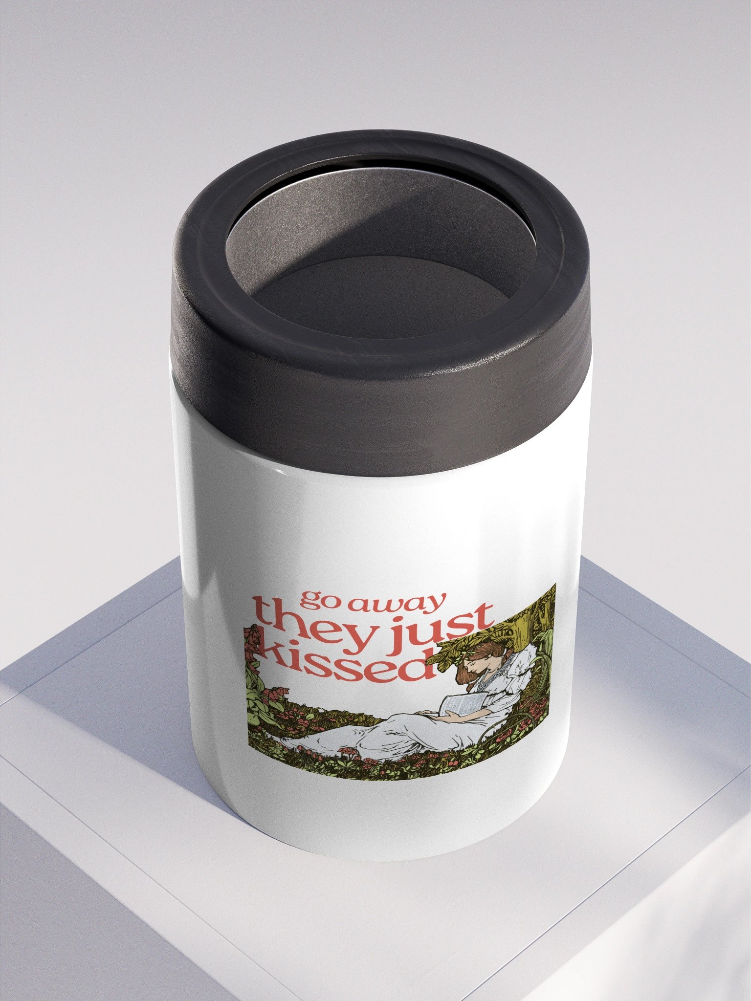 go away, they just kissed maiden koozie product image (2)
