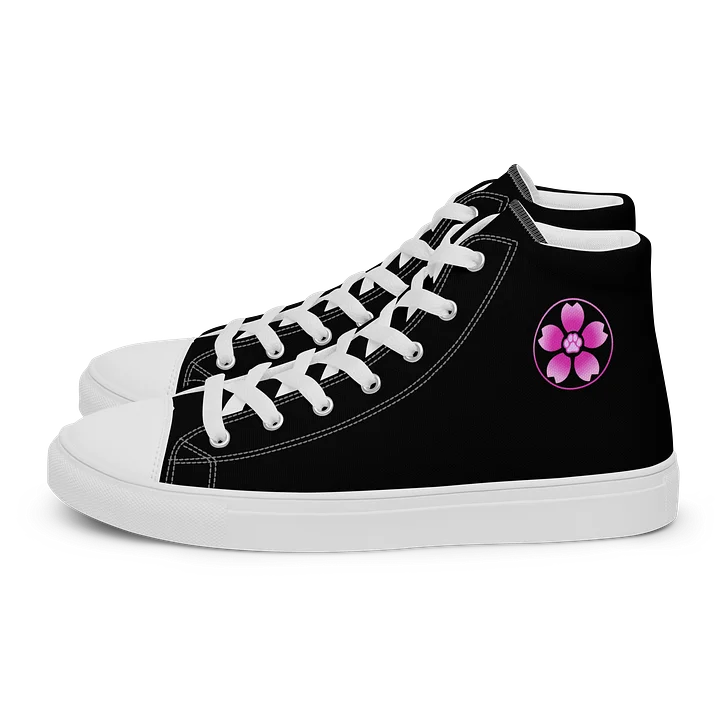 Moo Cherry Pawsom Logo Women's High-Canvas Shoes (Black) product image (2)