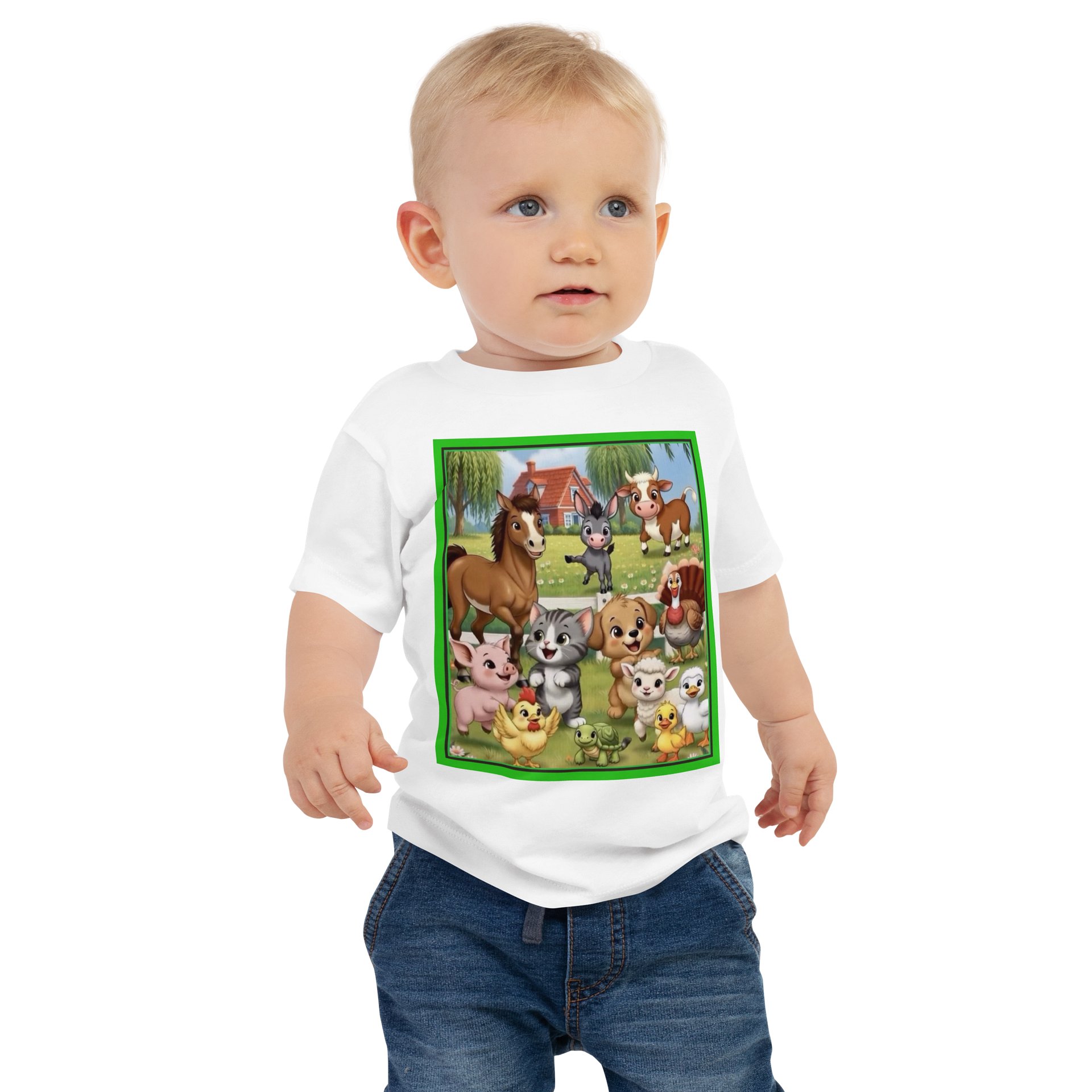 Cheerful Farm Animal Parade Baby Tee product image (1)