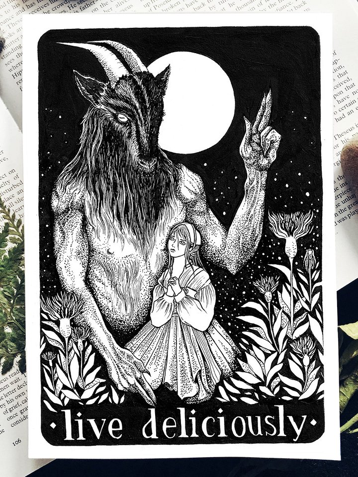 The VVtich | Folk Horror Illustration Print A4 & A5 Options product image (1)