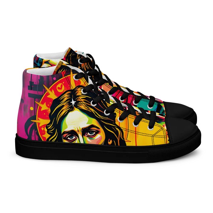 Divine pop art, Thumbs-up women's canvas high tops product image (2)