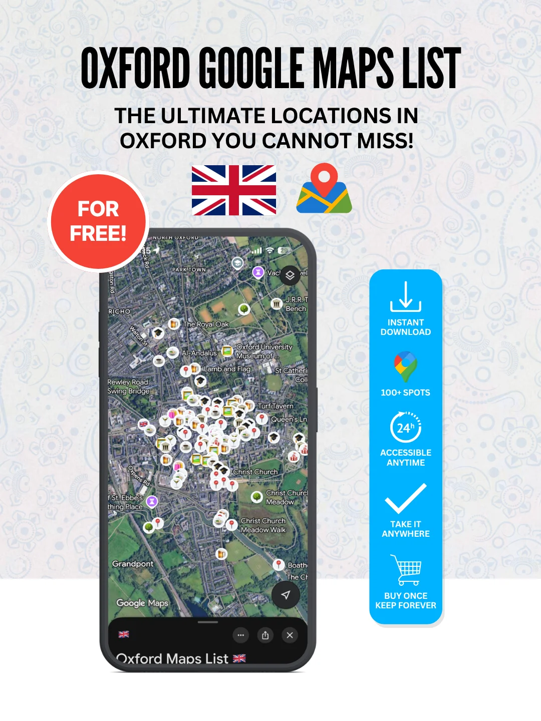 Oxford Cheat Sheet + Free Google Maps List (100+ LOCATIONS) product image (3)