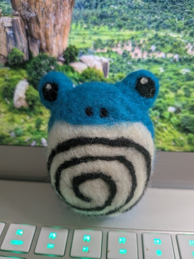Needle Felted Poliwhirl Desk Buddy product image (2)