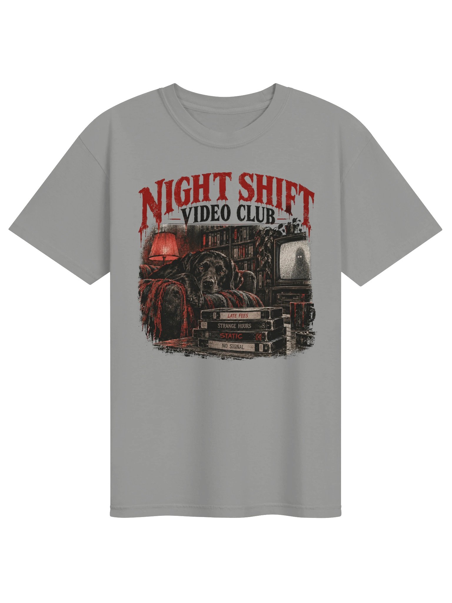Horror Dog T-Shirt | Night Shift Video Club Tee | Gothic Dog Graphic Shirt | Alt Horror Tee product image (3)