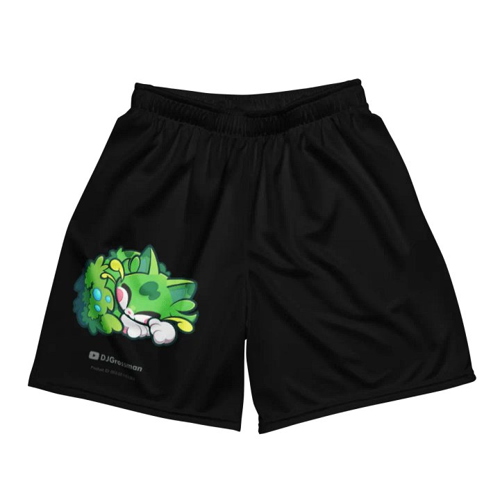 Sleeping Chloe • All-Over Print Recycled Unisex Mesh Shorts (Black) product image (1)