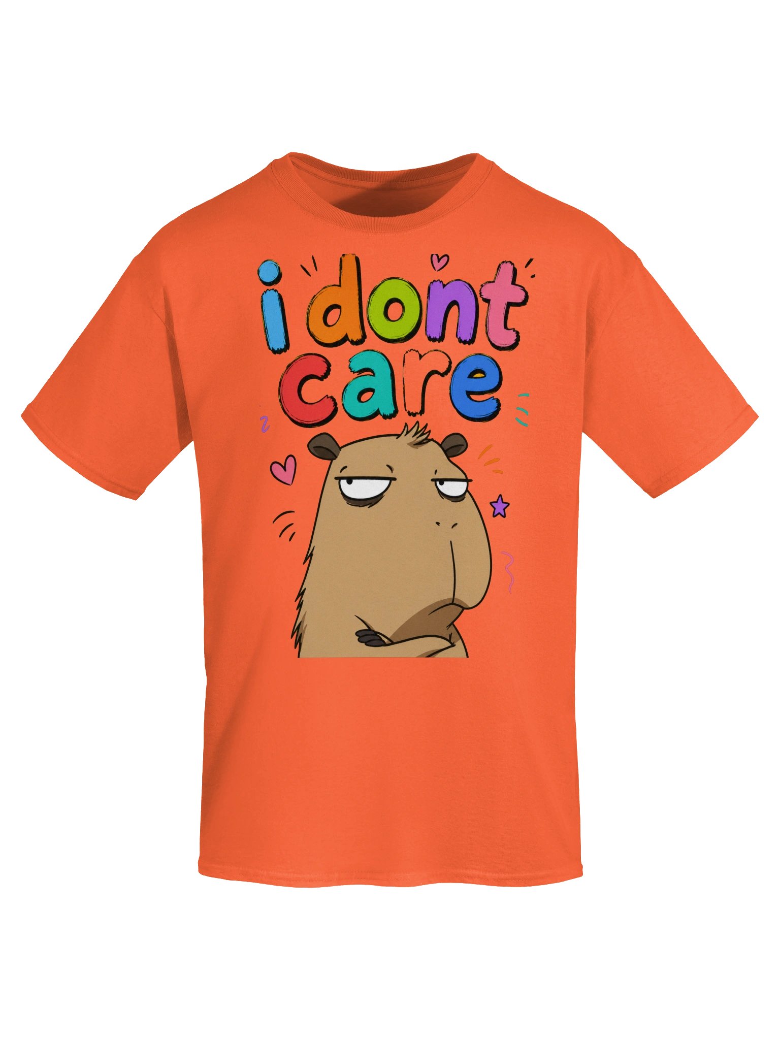 I Don't Care Capybara T-Shirt – Colorful Funny Meme Tee product image (28)