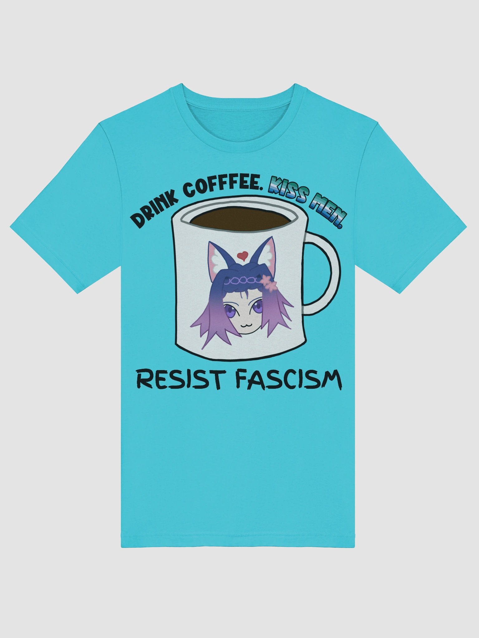 Drink Coffee. Kiss Men. Resist Fascism Shirt product image (3)
