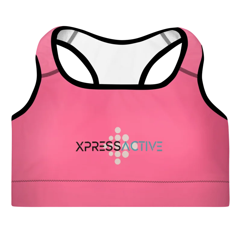 XPRESSACTIVE Pink All-Over Print Padded Sports Bra product image (3)