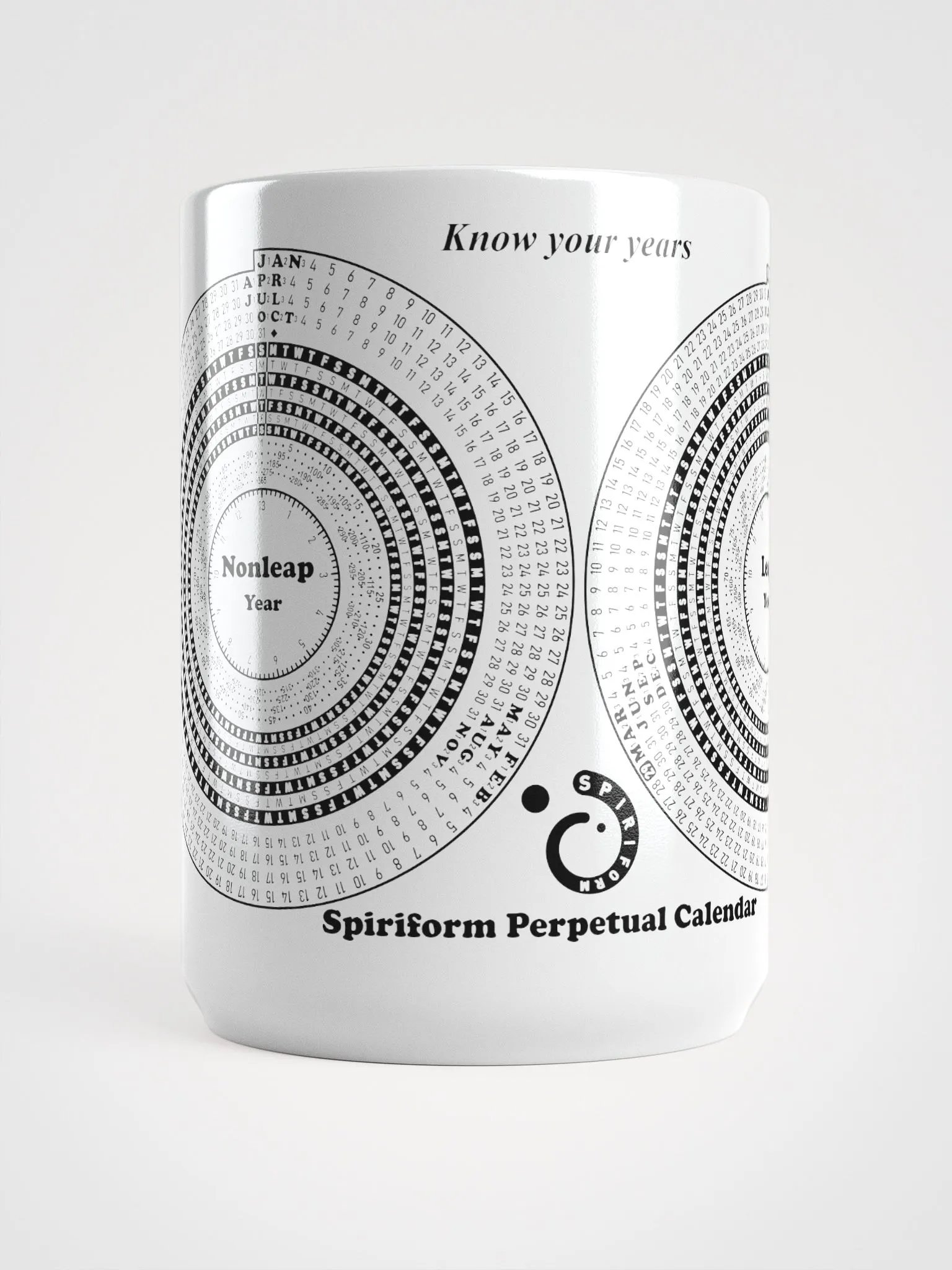 Spiriform Perpetual Calendar 15oz White Ceramic Mug product image (5)
