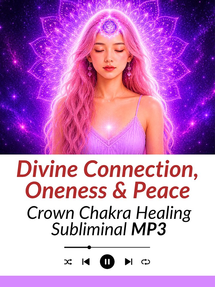 Crown Chakra Healing Subliminal Affirmations — Divine Connection, Oneness & Inner peace | MP3 Download product image (1)