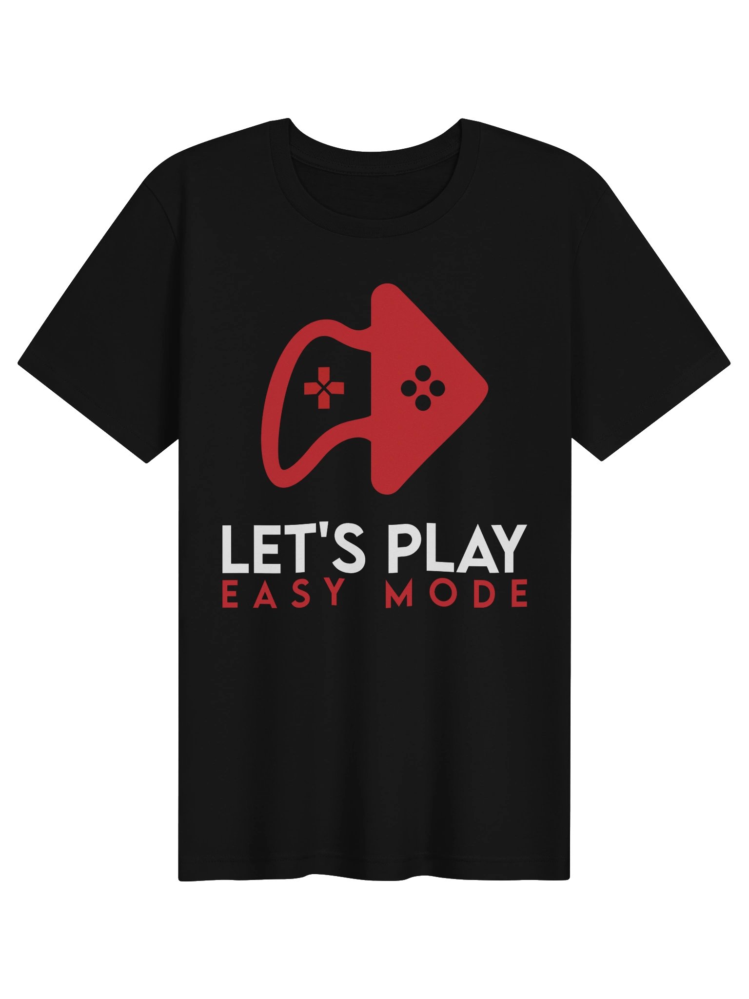 Let’s Play Easy Mode Classic Logo Unisex Super Soft Tee – Black product image (1)