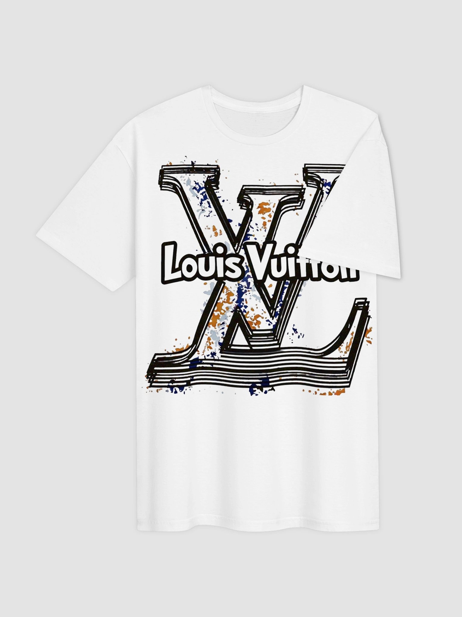 Louis Vuitton LV Logo Inspired T-Shirt | Paint Splatter Graphic Design | Luxury Streetwear Designer Tee product image (4)