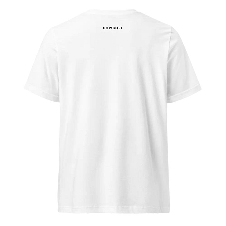 Cowbolt, White V-Neck T-shirt With Large Print product image (2)