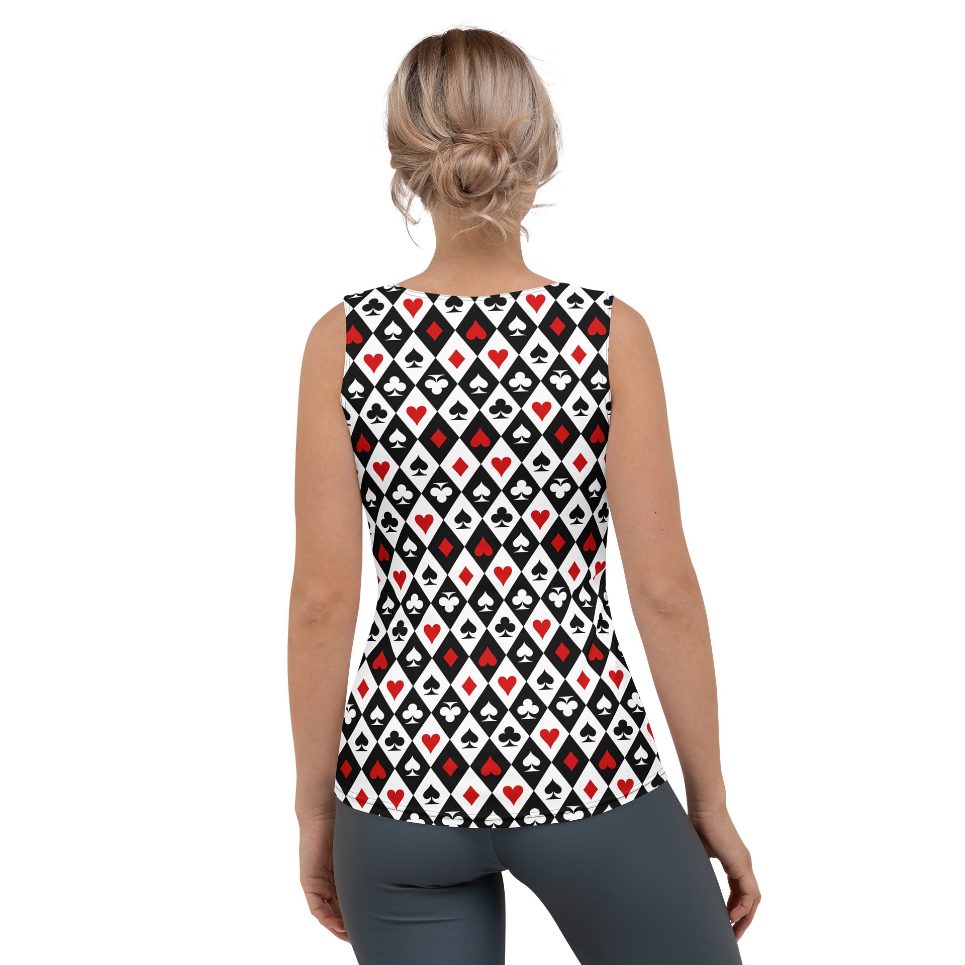 Retro Playing Card Suits Argyle All-Over Print Tank Top product image (2)