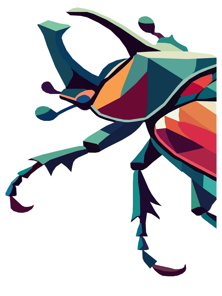 Free Geometric Beetle PNG Art - Transparent Background, Low Poly Insect Illustration product image (1)