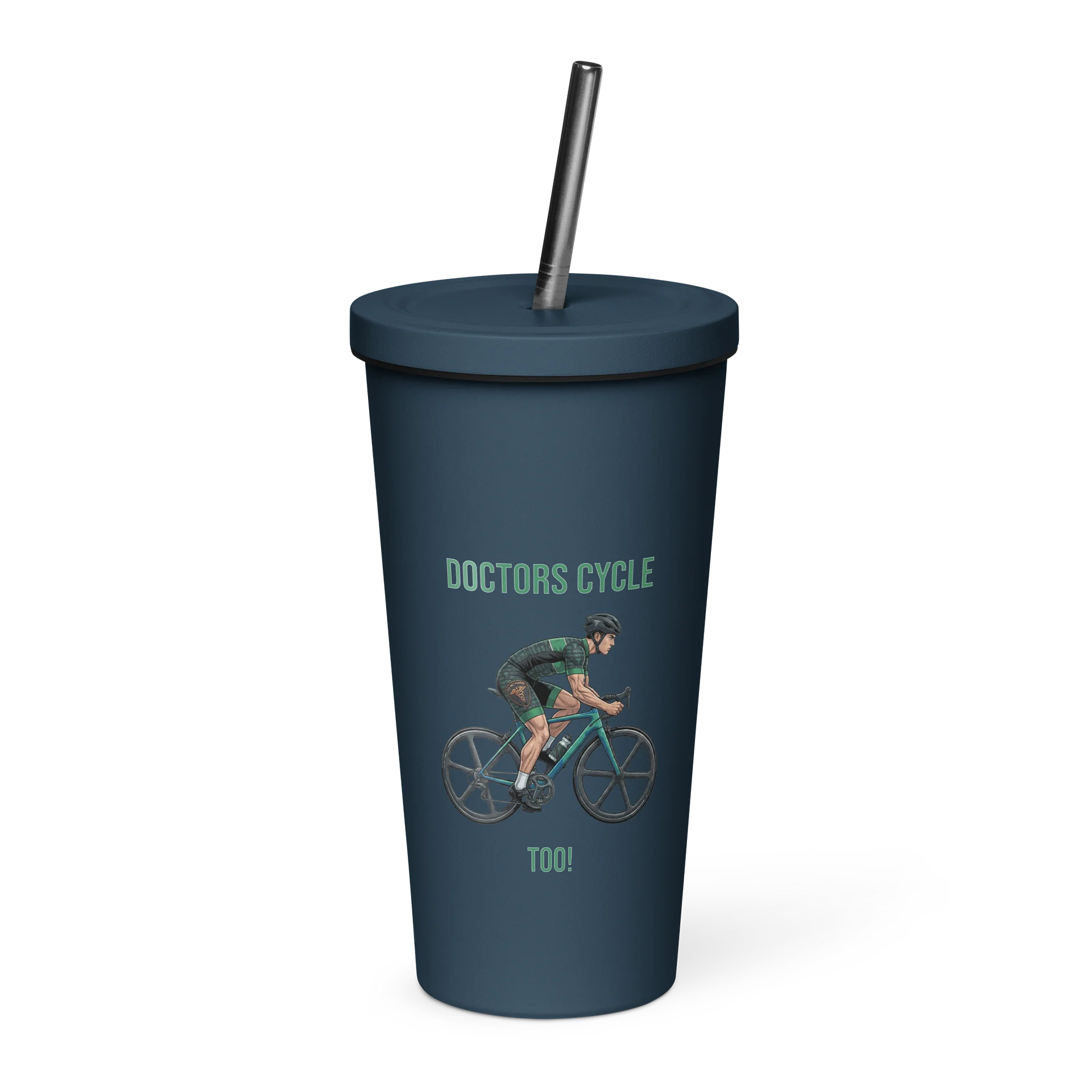 Doctor Athlete Tumbler with Straw | Mens Cycling Edition product image (9)