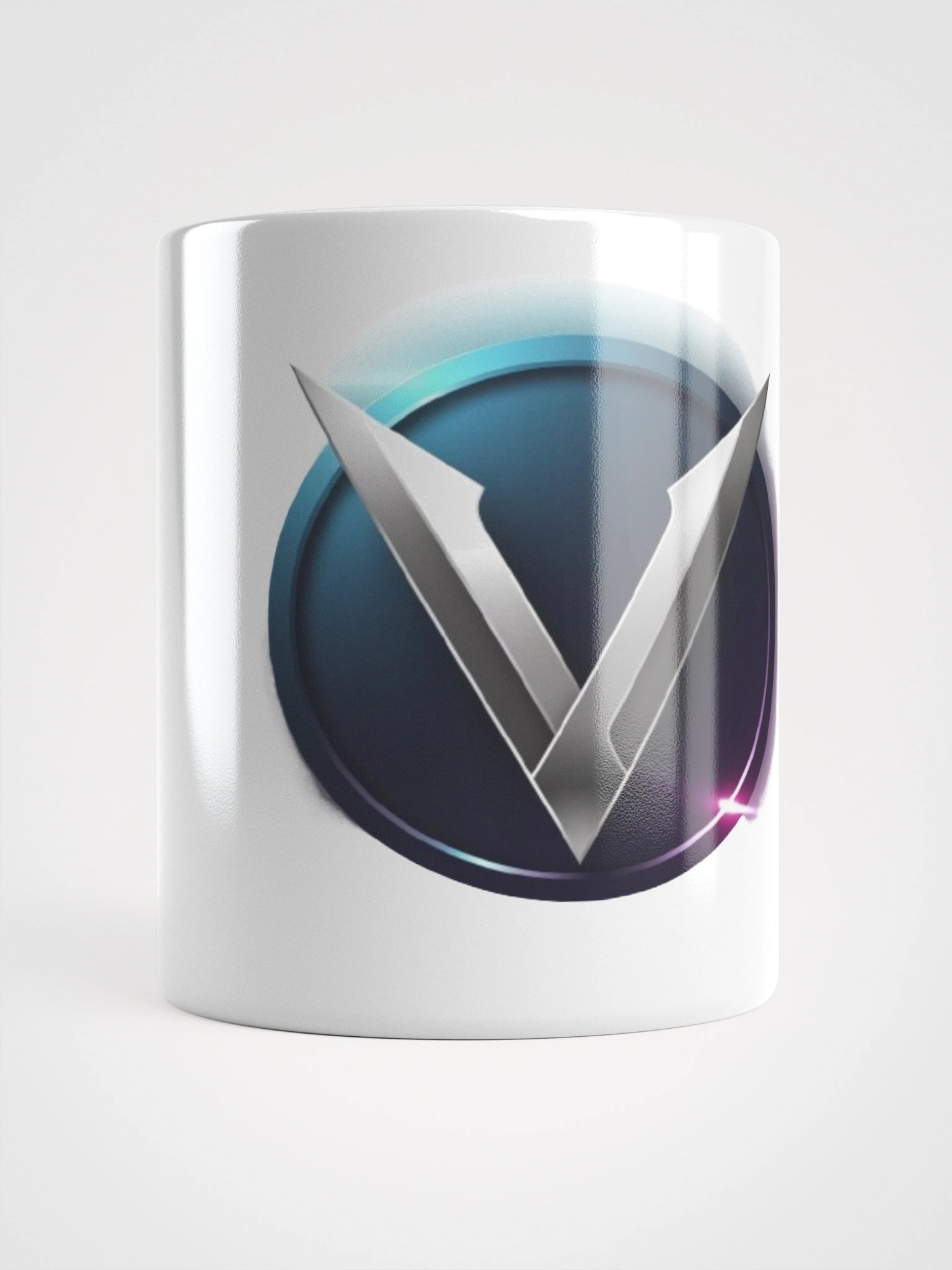 Futuristic V-Logo Ceramic Mug - Exclusive Design, Perfect Gift for Tech Lovers product image (1)