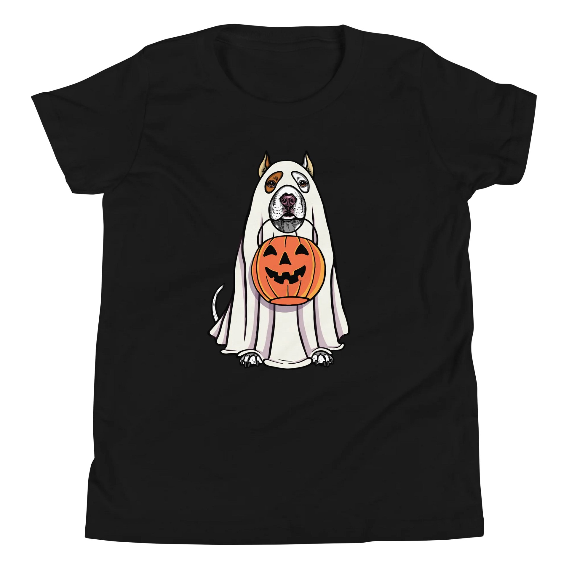 Halloween American Pitbull Terrier(White 2, Cropped Ears) Youth T-Shirt product image (5)
